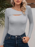 Sexy Fitted T-Shirt with Hollow-Out Top