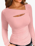 Sexy Fitted T-Shirt with Hollow-Out Top