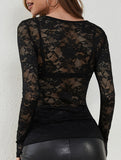 V-neck slim-fit lace-trimmed shirt