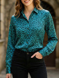 A SOPHISTICATED SATIN LEOPARD PRINT SHIRT