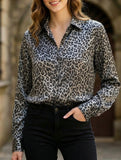 A SOPHISTICATED SATIN LEOPARD PRINT SHIRT