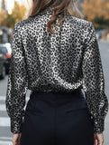 A SOPHISTICATED SATIN LEOPARD PRINT SHIRT