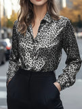 A SOPHISTICATED SATIN LEOPARD PRINT SHIRT