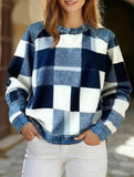 RETRO PLAID PATCHWORK SWEATSHIRT