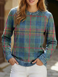 RETRO PLAID PATCHWORK SWEATSHIRT