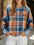 RETRO PLAID PATCHWORK SWEATSHIRT