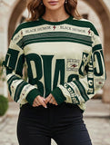Retro print oversized sweatshirt