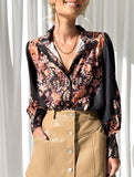Women's Lantern Sleeve Printed Elegant Shirt_CWTBLL02020