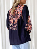 Women's Lantern Sleeve Printed Elegant Shirt_CWTBLL02020