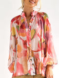 Stylish V-neck printed shirt for women_CWTBLL02022