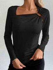 Versatile black openwork top_CWTBLL02024