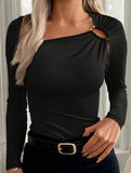 Versatile black openwork top_CWTBLL02024