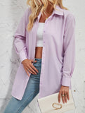 Solid color fashionable casual long-sleeved shirt for women_CWTBLL02025