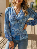 Autumn V Neck Printed Long Sleeve Shirt_CWTBLL02026