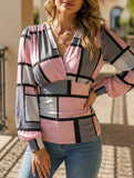 Autumn V Neck Printed Long Sleeve Shirt_CWTBLL02026