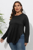 Women Plus Size Side Slit Long Sleeve T Shirt_Cwtbll0203