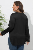 Women Plus Size Side Slit Long Sleeve T Shirt_Cwtbll0203