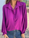 Versatile collared button-down shirt for women_CWTBLL02100