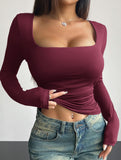 Square neck pullover bodycon casual top for women_CWTBLL02101