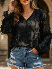 Fringe Shimmer Long Sleeve Blouse_CWTBLL02118