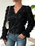 Fringe Shimmer Long Sleeve Blouse_CWTBLL02118