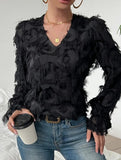Fringe Shimmer Long Sleeve Blouse_CWTBLL02118