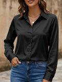 Satin imitation silk shirt for women_CWTBLL02176