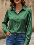Satin imitation silk shirt for women_CWTBLL02176