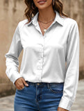 Satin imitation silk shirt for women_CWTBLL02176