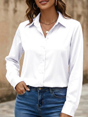 Satin imitation silk shirt for women_CWTBLL02176