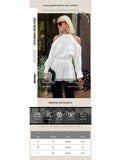 White Halter Chiffon Office Blouse Top_CWTBLL02226