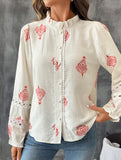 Lace Patchwork French Style Cardigan Shirt_CWTBLL02229