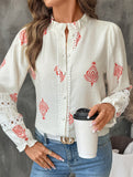 Lace Patchwork French Style Cardigan Shirt_CWTBLL02229