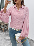 Elegant Striped Office Shirt for Women_CWTBLL02237