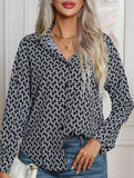 Fashionable geometric print shirt for women_CWTBLL02306