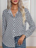 Fashionable geometric print shirt for women_CWTBLL02306
