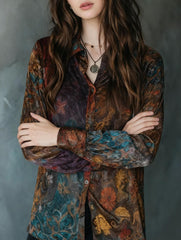 Vintage Floral Print Button Shirt_CWTBLL02329