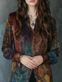 Vintage Floral Print Button Shirt_CWTBLL02329