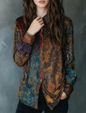 Vintage Floral Print Button Shirt_CWTBLL02329