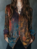 Vintage Floral Print Button Shirt_CWTBLL02329