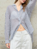 100% Ramie Striped Lightweight Shirt_CWTBLL02354