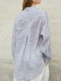 100% Ramie Striped Lightweight Shirt_CWTBLL02354
