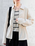 Tencel Linen Waist Drawstring Utility Jacket_CWTBLL02355