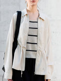 Tencel Linen Waist Drawstring Utility Jacket_CWTBLL02355