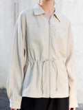 Tencel Linen Waist Drawstring Utility Jacket_CWTBLL02355