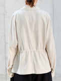 Tencel Linen Waist Drawstring Utility Jacket_CWTBLL02355