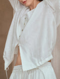 Pure Linen V Neck Relaxed Fit Shirt_CWTBLL02356