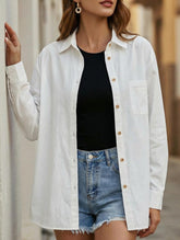 Classic Lapel Long Sleeve Office Shirt_CWTBLL02359