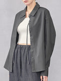 Cotton Lapel Long Sleeve Minimalist Shirt_CWTBLL02360