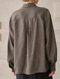 Linen Tencel Loose Fit Office Shirt_CWTBLL02361